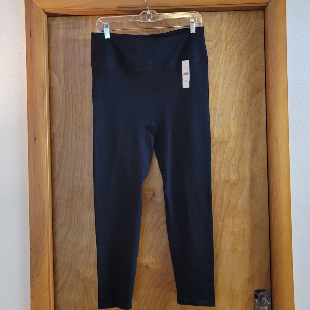 J Crew Active, Ribbed, Black Leggings. Sz XL